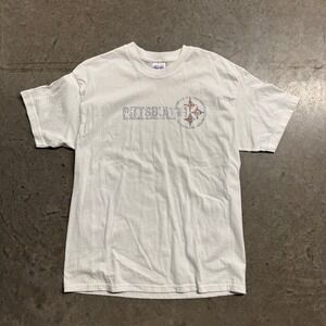 Vintage Hanes Pittsburgh Steelers Rhinestone Graphic T-Shirt White Mens Large